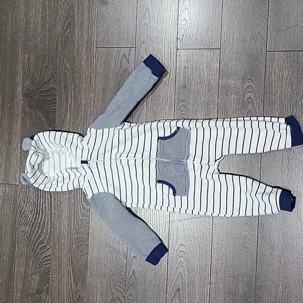Carter fleece jumpsuit with hood